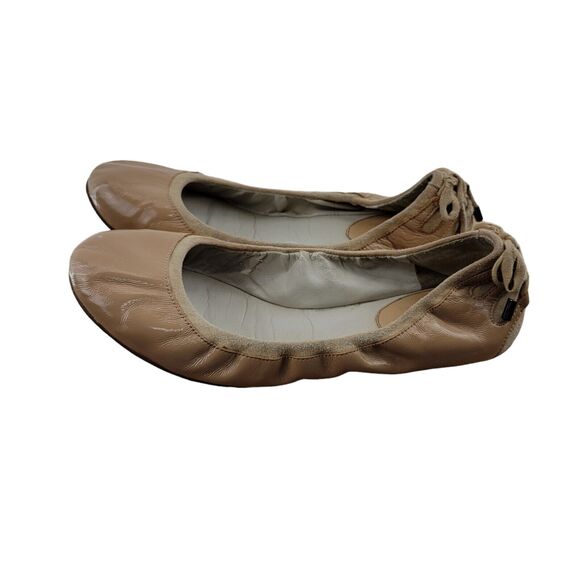 Maria Sharapova x Cole Haan Ballet Flats Size 7.5 B Neutral Beige Patent Leather - Picture 5 of 9